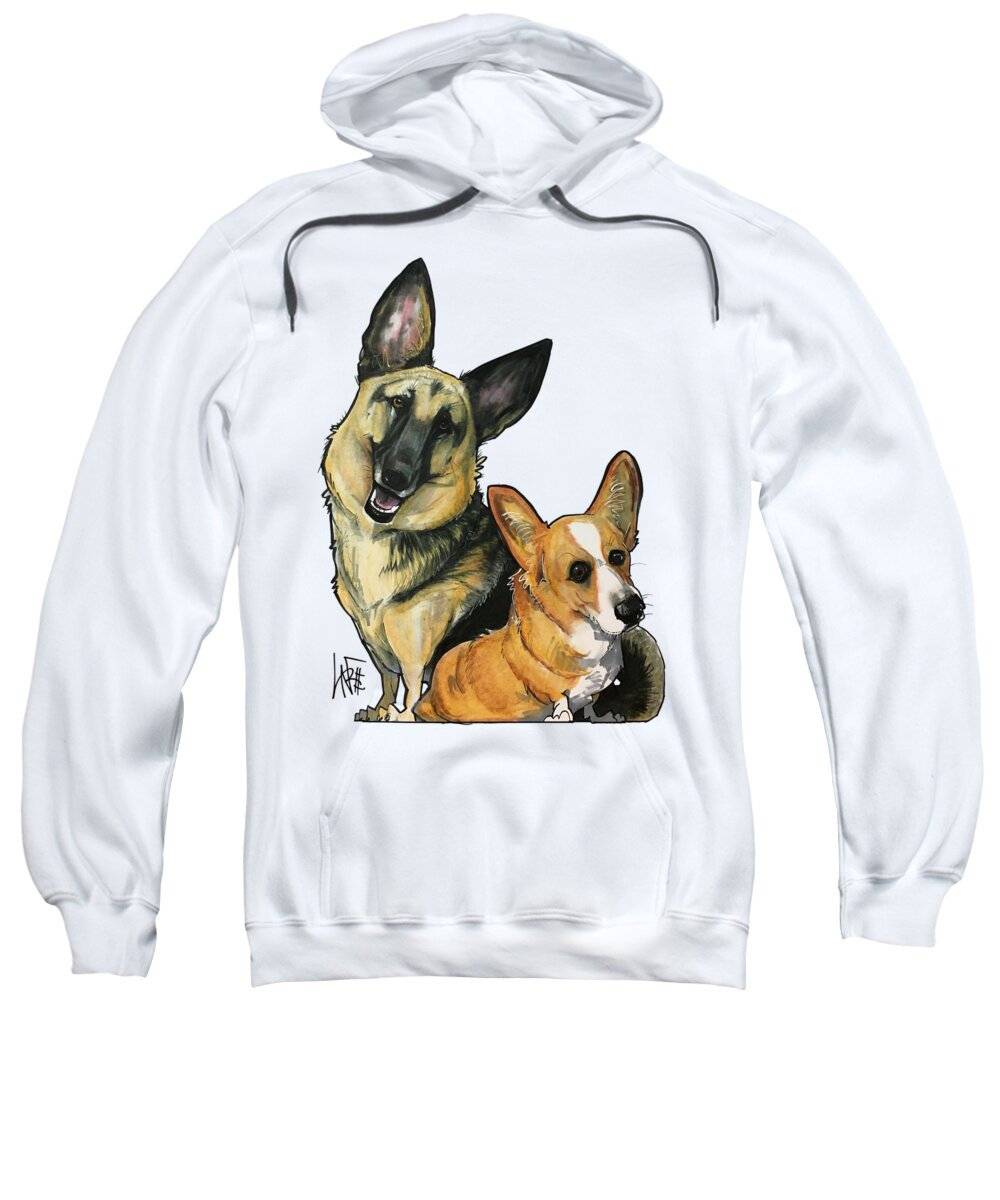 Scarpa 4494 Sweatshirt featuring the drawing Scarpa 4494 by Canine Caricatures By John LaFree