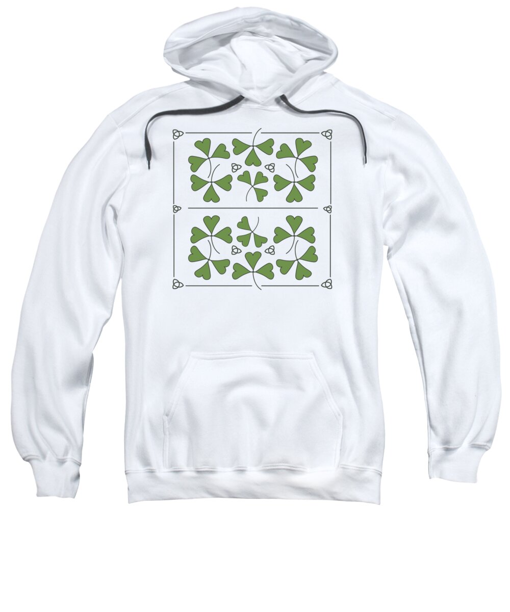 Shamrocks Sweatshirt featuring the digital art Shamrocks and Trinity Knots by Lisa Blake