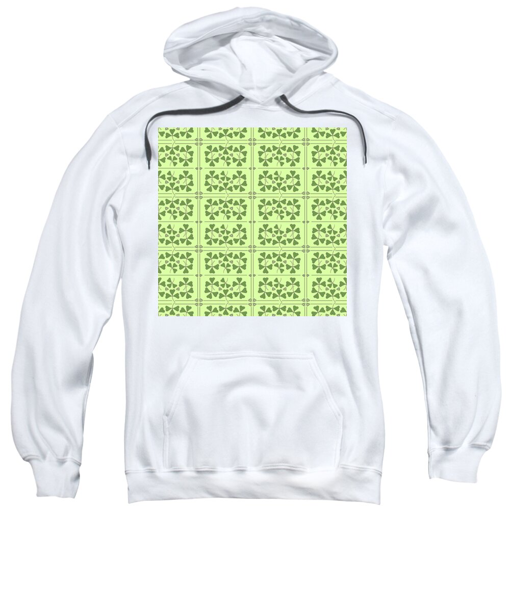 Pattern Sweatshirt featuring the digital art Shamrocks and Trinity Knots Pattern by Lisa Blake