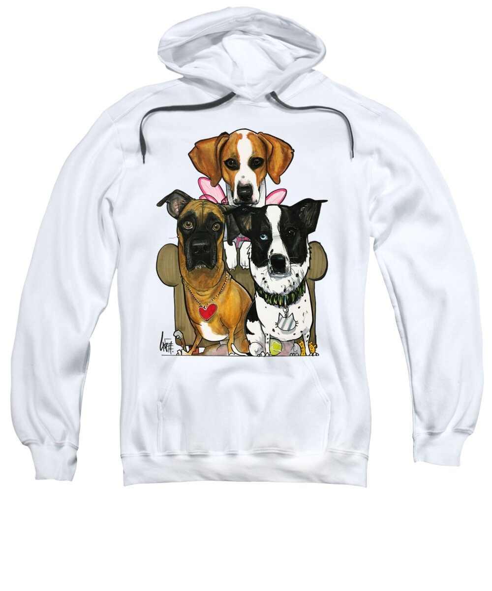 Sherrill 4440 Sweatshirt featuring the drawing Sherrill 4440 by Canine Caricatures By John LaFree