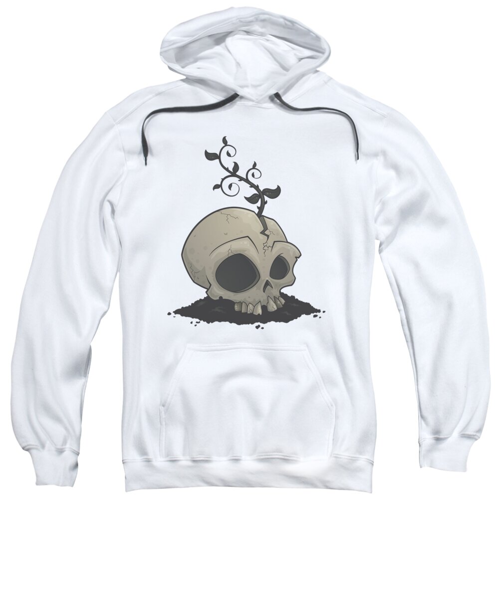 Sapling Sweatshirt featuring the digital art Skull Garden by John Schwegel