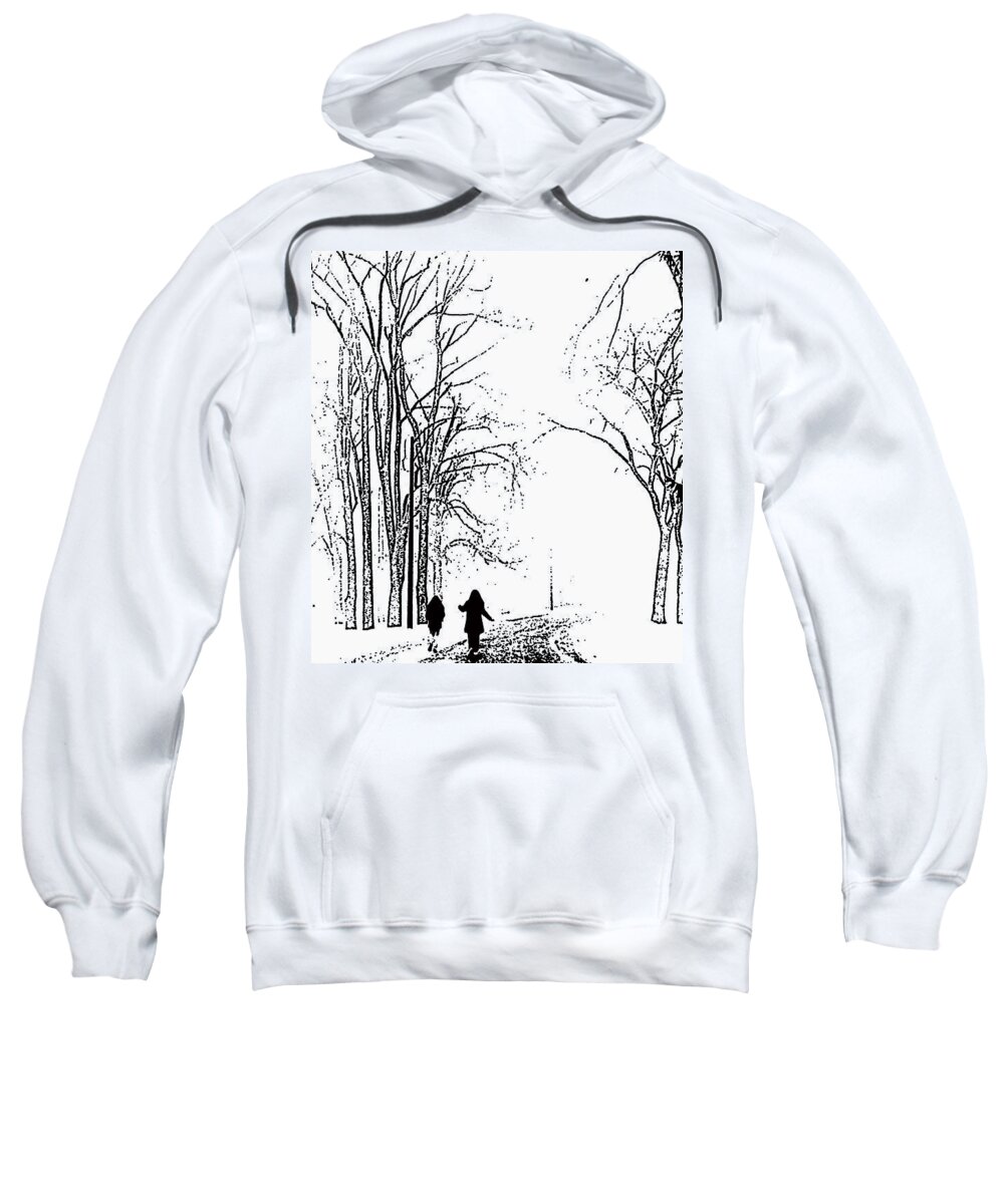 Snow Sweatshirt featuring the photograph Snowy Stroll by Geoff Jewett