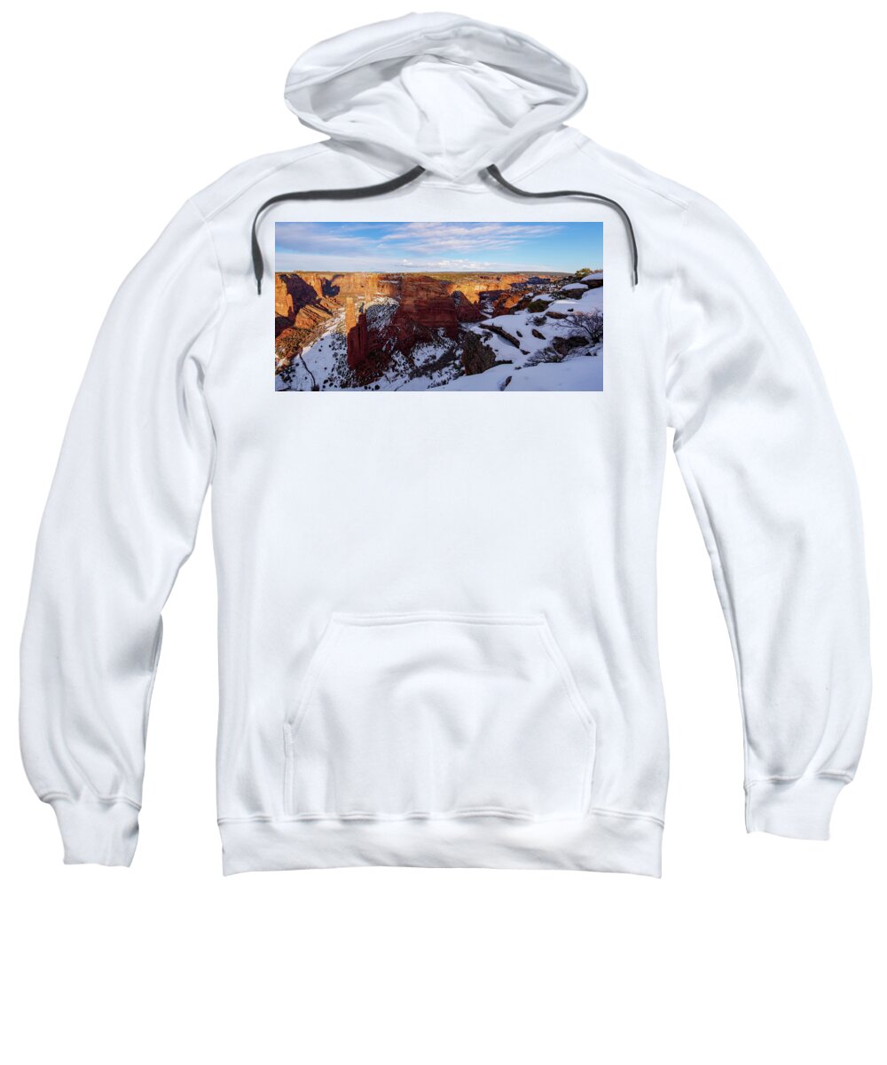 American Southwest Sweatshirt featuring the photograph Spider Rock Panorama II by Todd Bannor