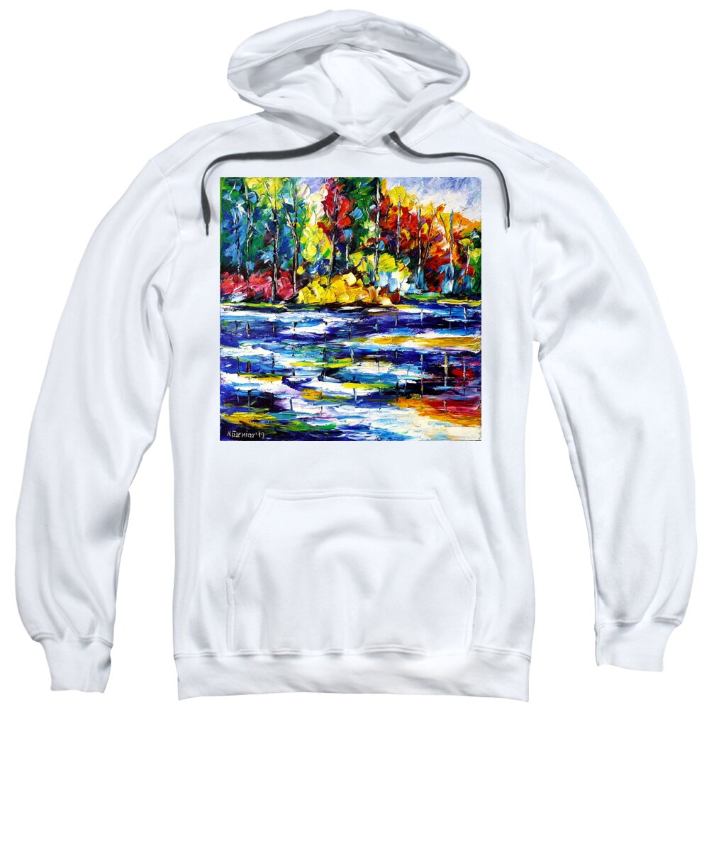 Colorful Landscape Painting Sweatshirt featuring the painting Spring Impression by Mirek Kuzniar
