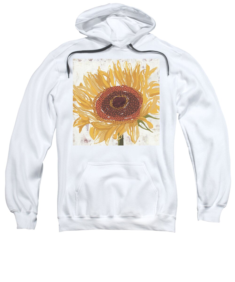 Sunflower Sweatshirt featuring the painting Sunflower V by Nikita Coulombe