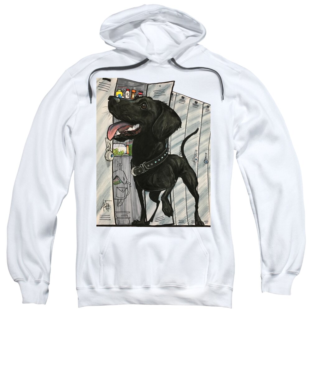 Thompson-damm Sweatshirt featuring the drawing Thompson-Damm 4348 by Canine Caricatures By John LaFree