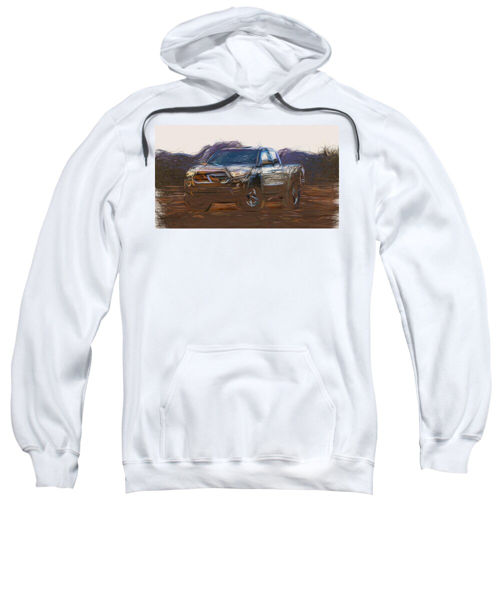Toyota Sweatshirt featuring the digital art Toyota Tacoma TRD Off Road Draw by CarsToon Concept