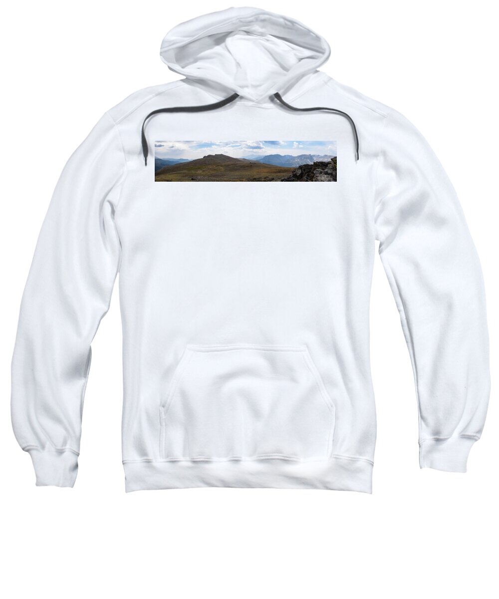 Mountain Sweatshirt featuring the photograph Trail Ridge Road Arctic Panorama by Nicole Lloyd