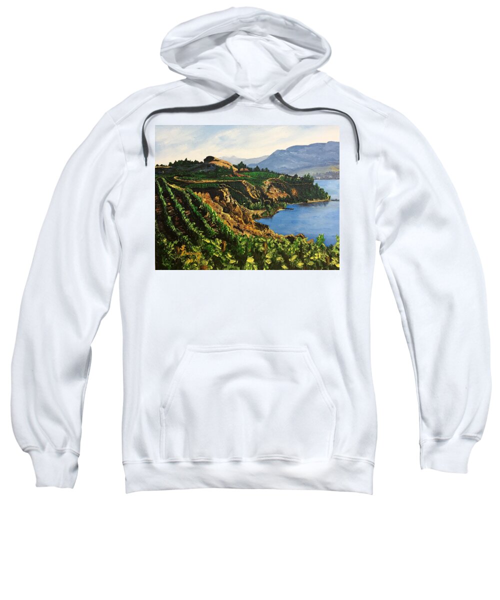 Vineyard Sweatshirt featuring the painting Valley Vineyard by Sharon Duguay