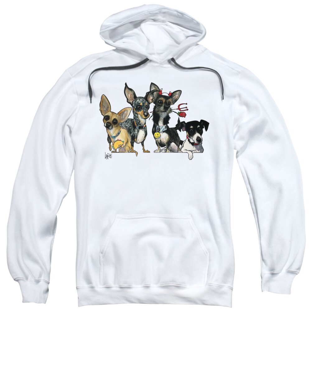 Vaness Sweatshirt featuring the drawing Vaness 4844 by Canine Caricatures By John LaFree
