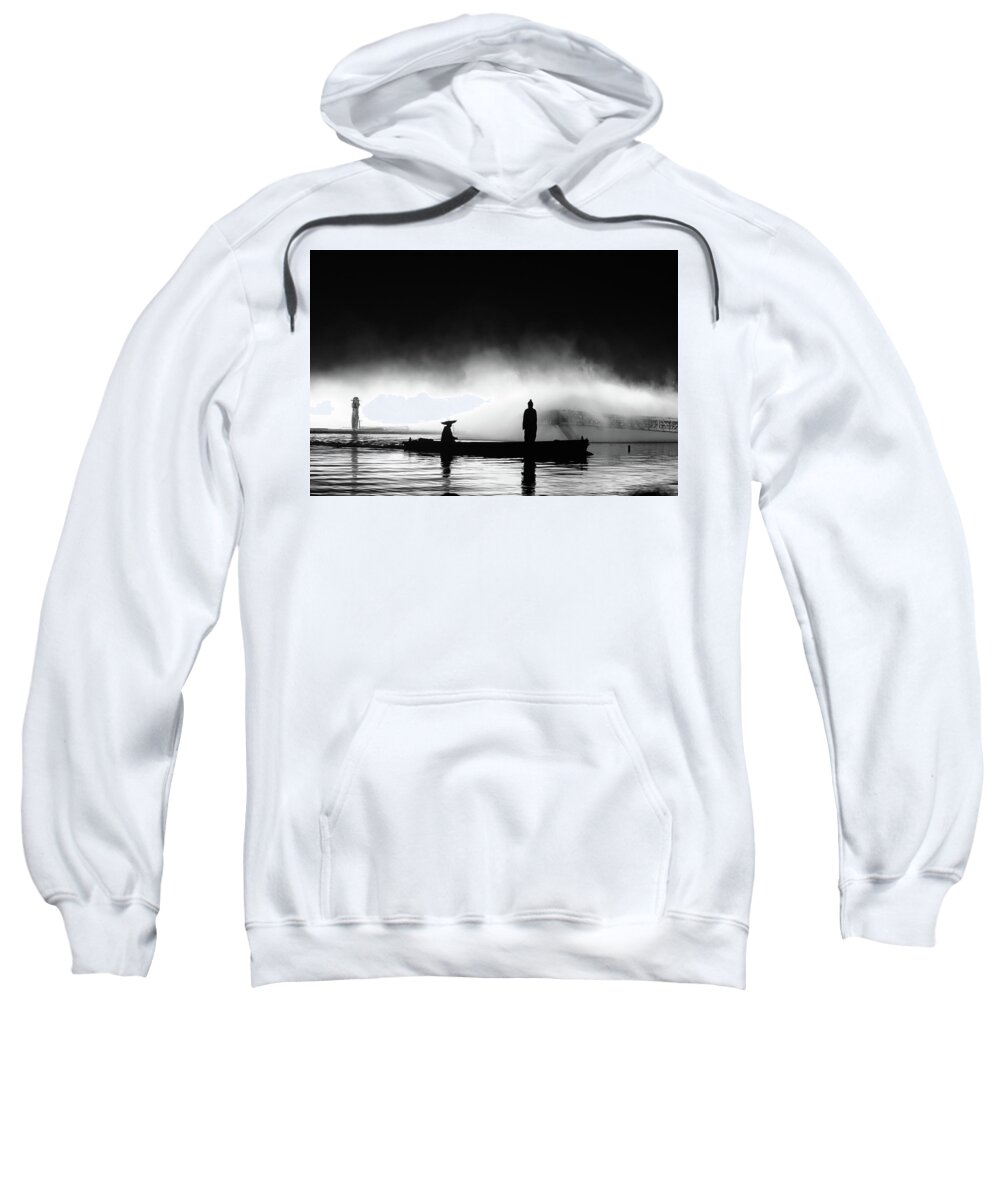 Skyline Sweatshirt featuring the photograph West lake by Silvia Marcoschamer