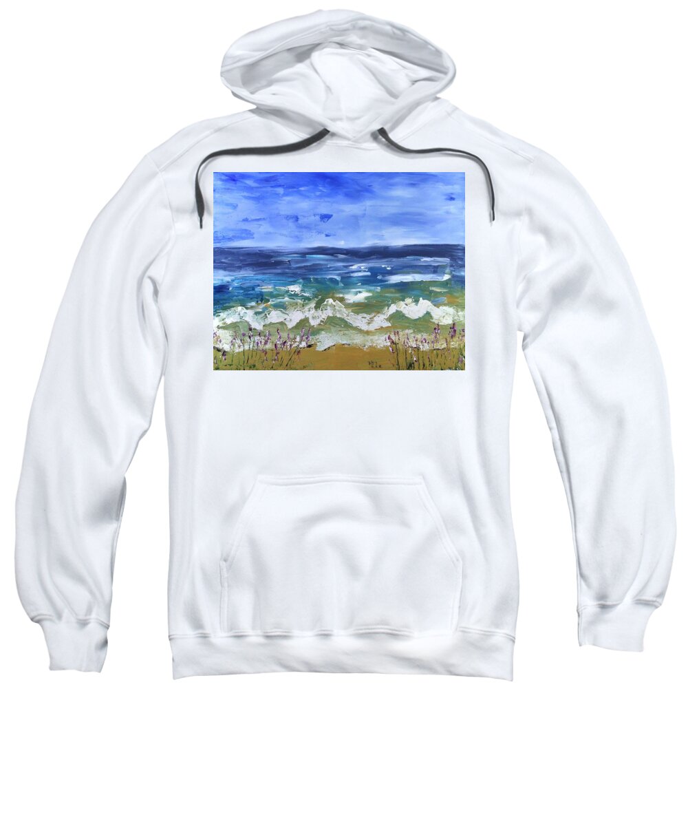 Beach Sweatshirt featuring the painting Where you want to be by Helian Cornwell