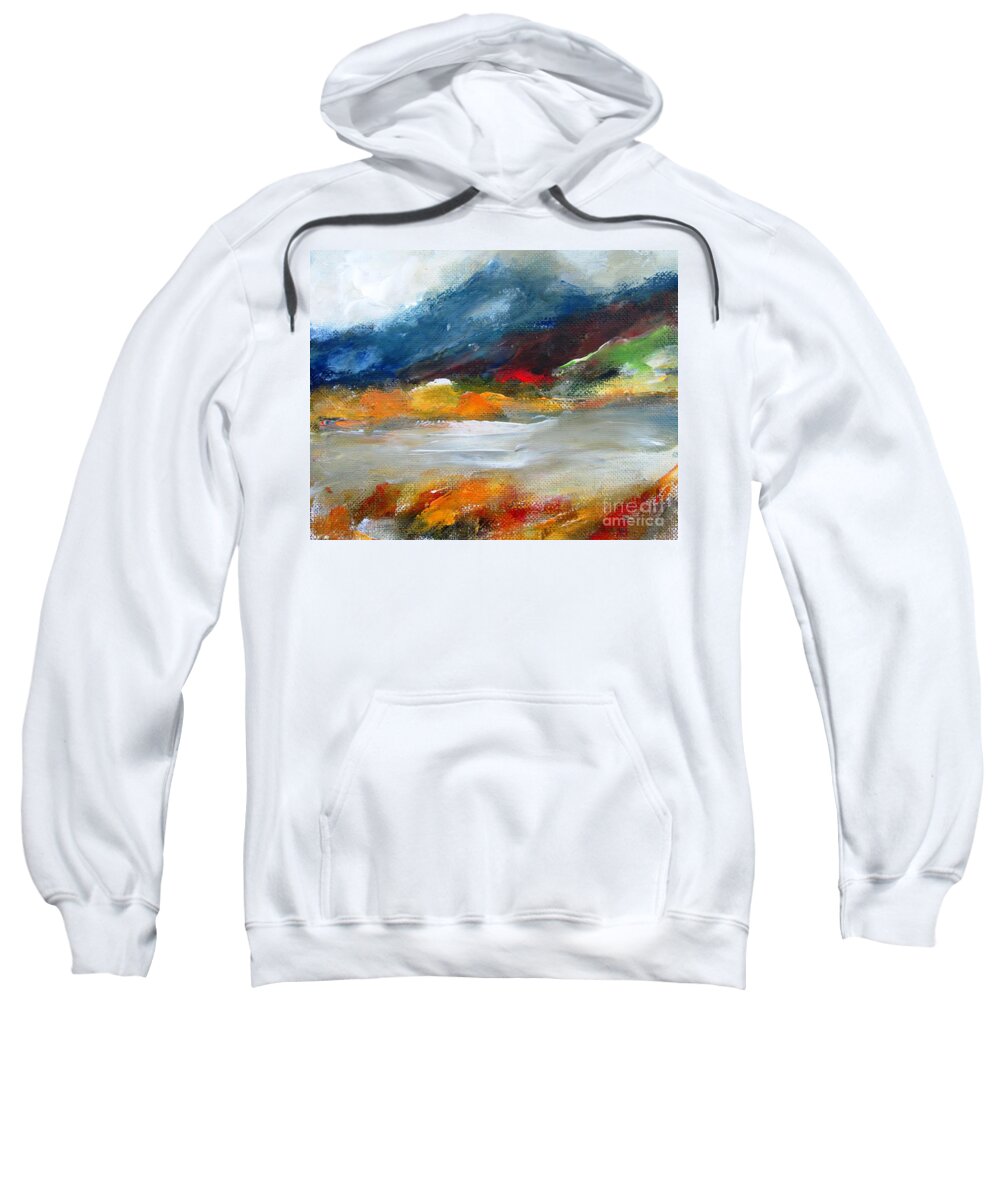 Landscape Sweatshirt featuring the painting Wild Irish Killarney National Park Landscape Paintings by Mary Cahalan Lee - aka PIXI