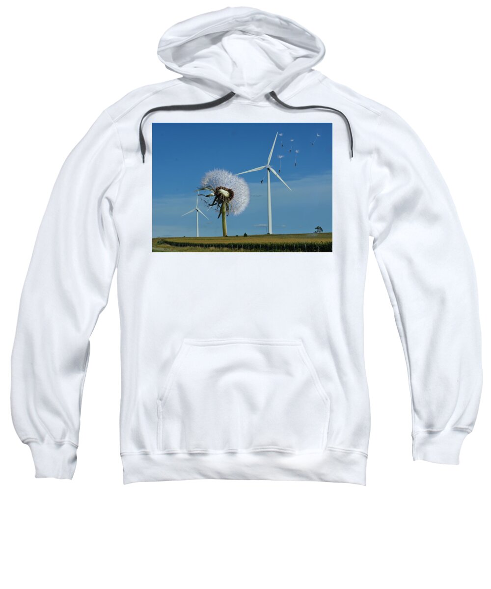 Wind Sweatshirt featuring the digital art Wind Power by Alex Mir