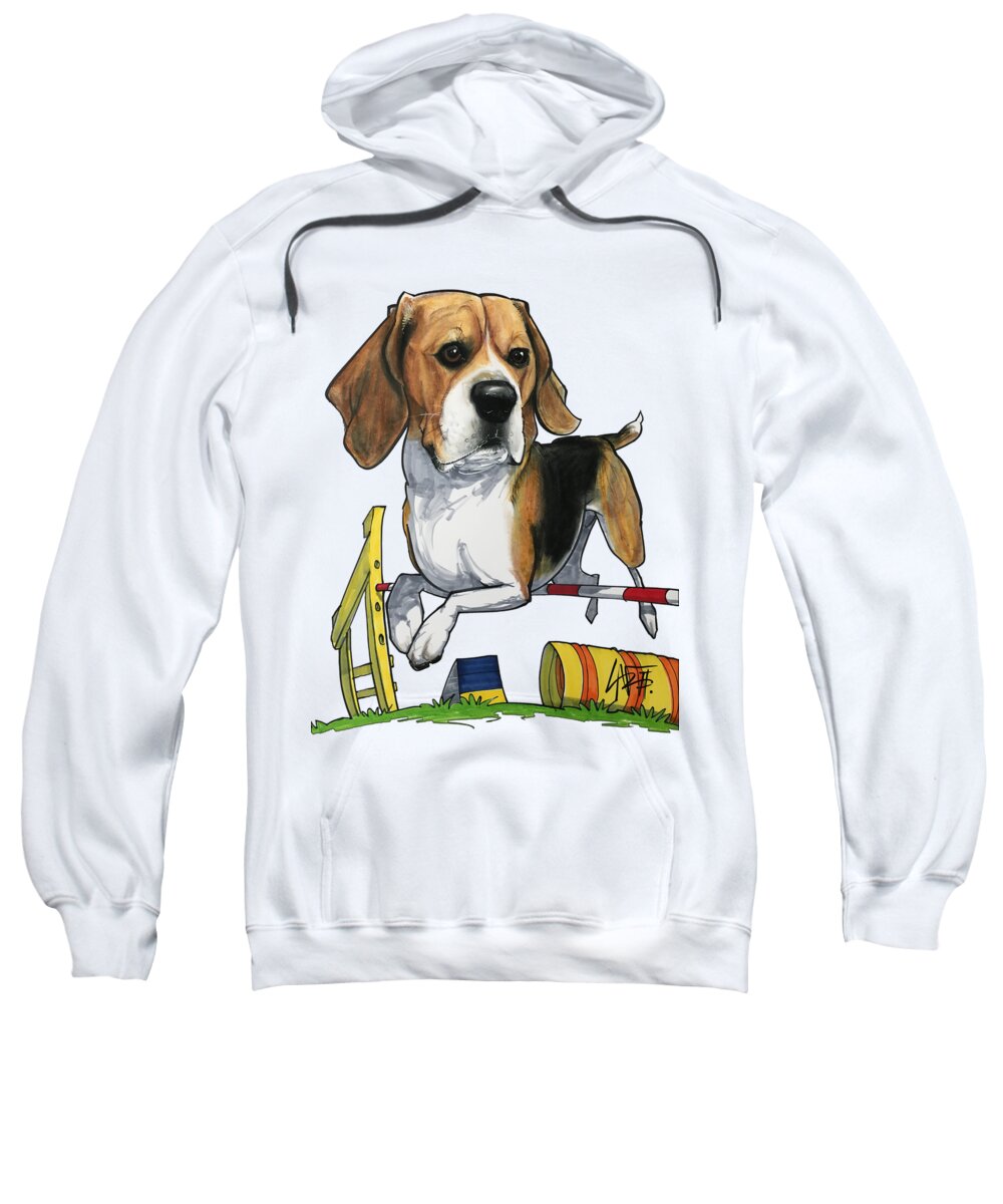 Woodes Sweatshirt featuring the drawing Woodes 4427 by Canine Caricatures By John LaFree