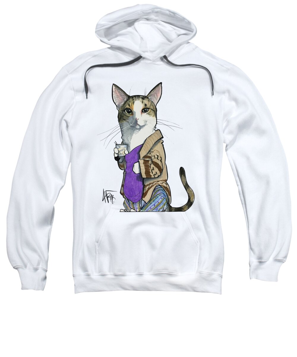 Wray 4511 Sweatshirt featuring the drawing Wray 4511 by Canine Caricatures By John LaFree