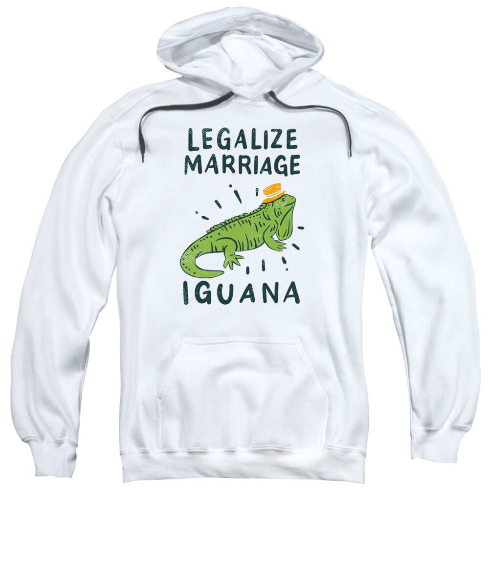 Reptile Sweatshirt featuring the digital art Exotic Lizards Marine Iguana Funny Reptile #1 by Toms Tee Store