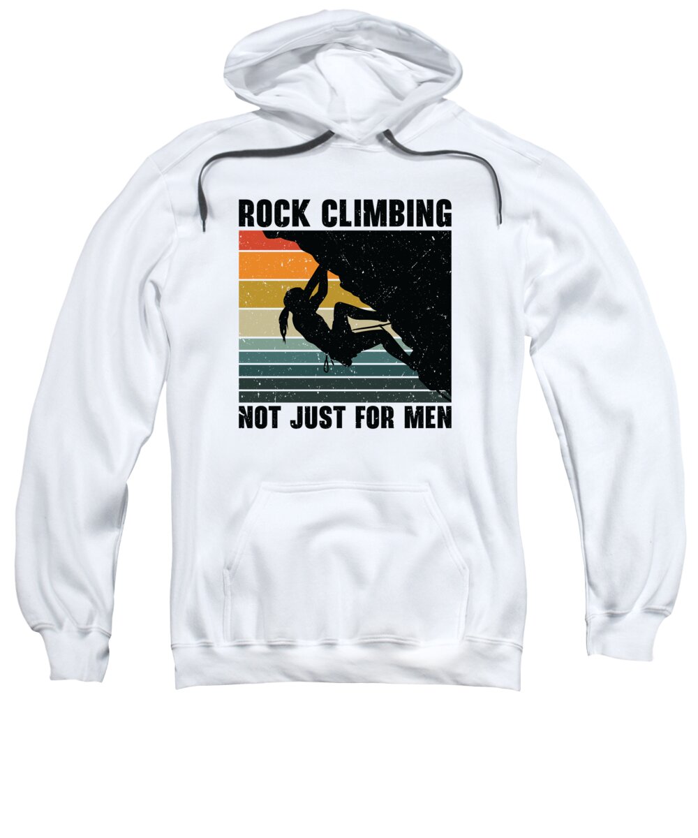 International Womens Day Sweatshirt featuring the digital art International Womens Day Mountain Retro Rock Climbing #1 by Toms Tee Store
