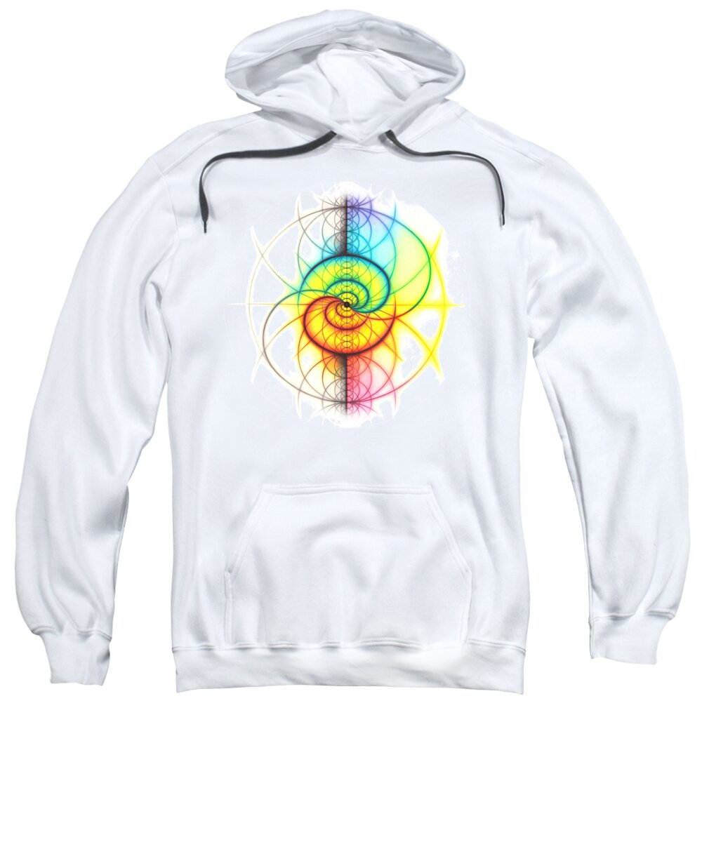 Wave Sweatshirt featuring the drawing Intuitive Geometry Spectrum Wave Yin Yang Art #2 by Nathalie Strassburg