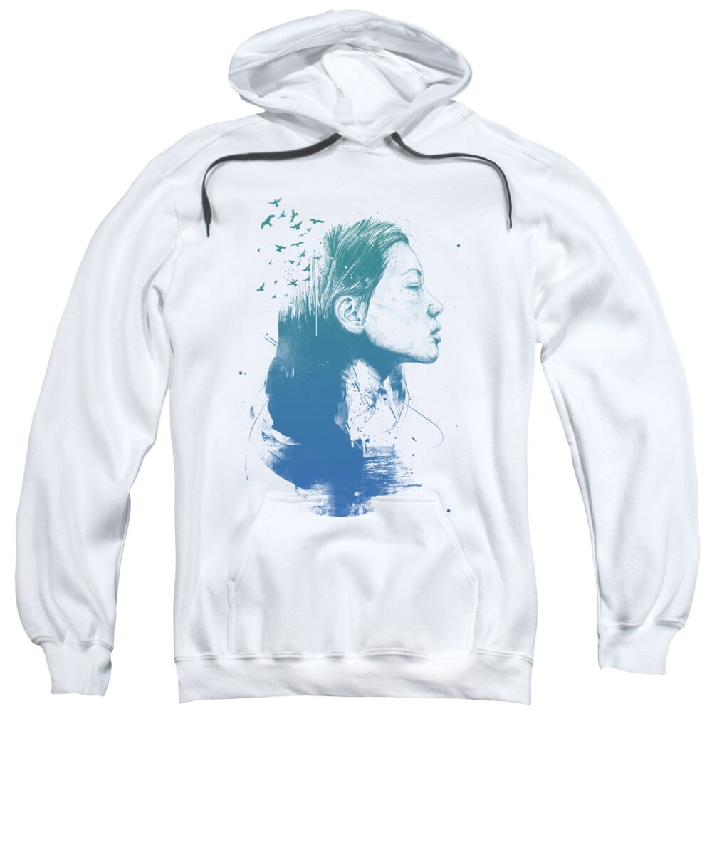 Girl Sweatshirt featuring the drawing Open your mind #2 by Balazs Solti
