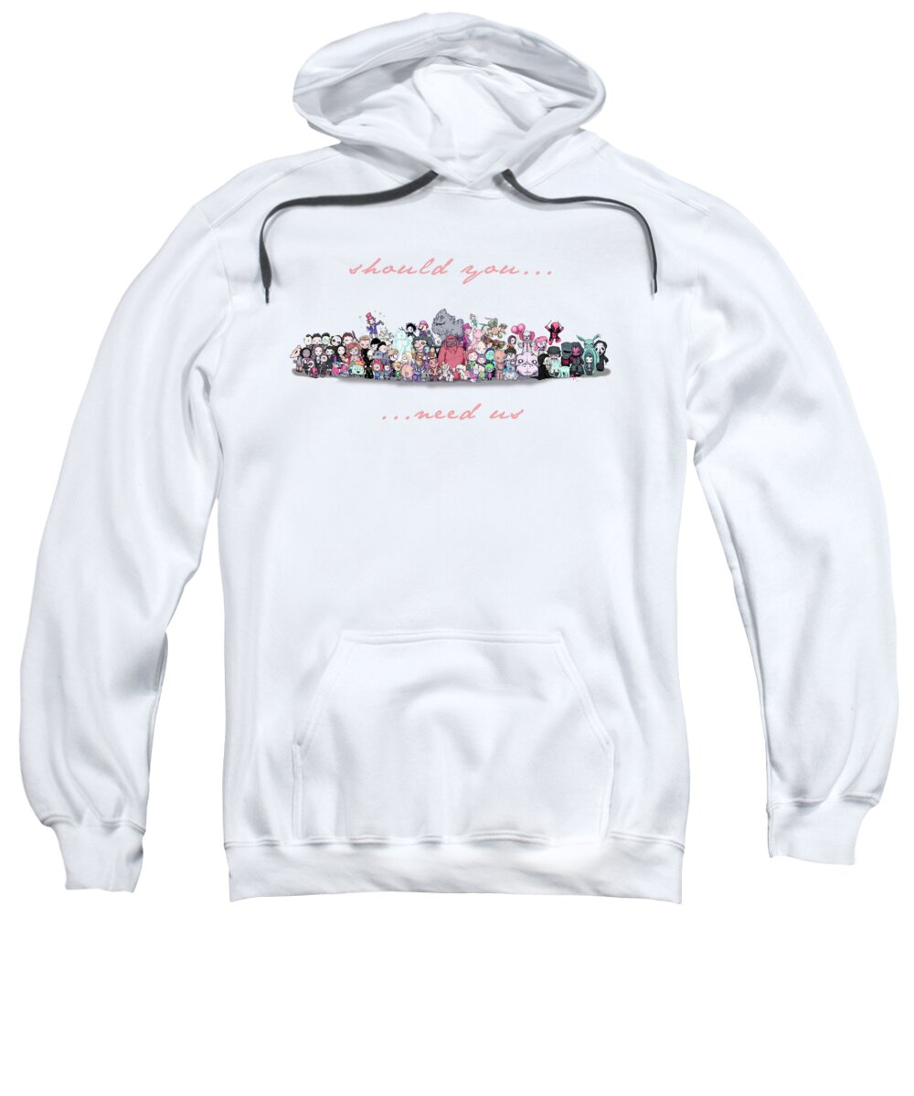 Super Sweatshirt featuring the drawing Should You Need Us #1 by Ludwig Van Bacon