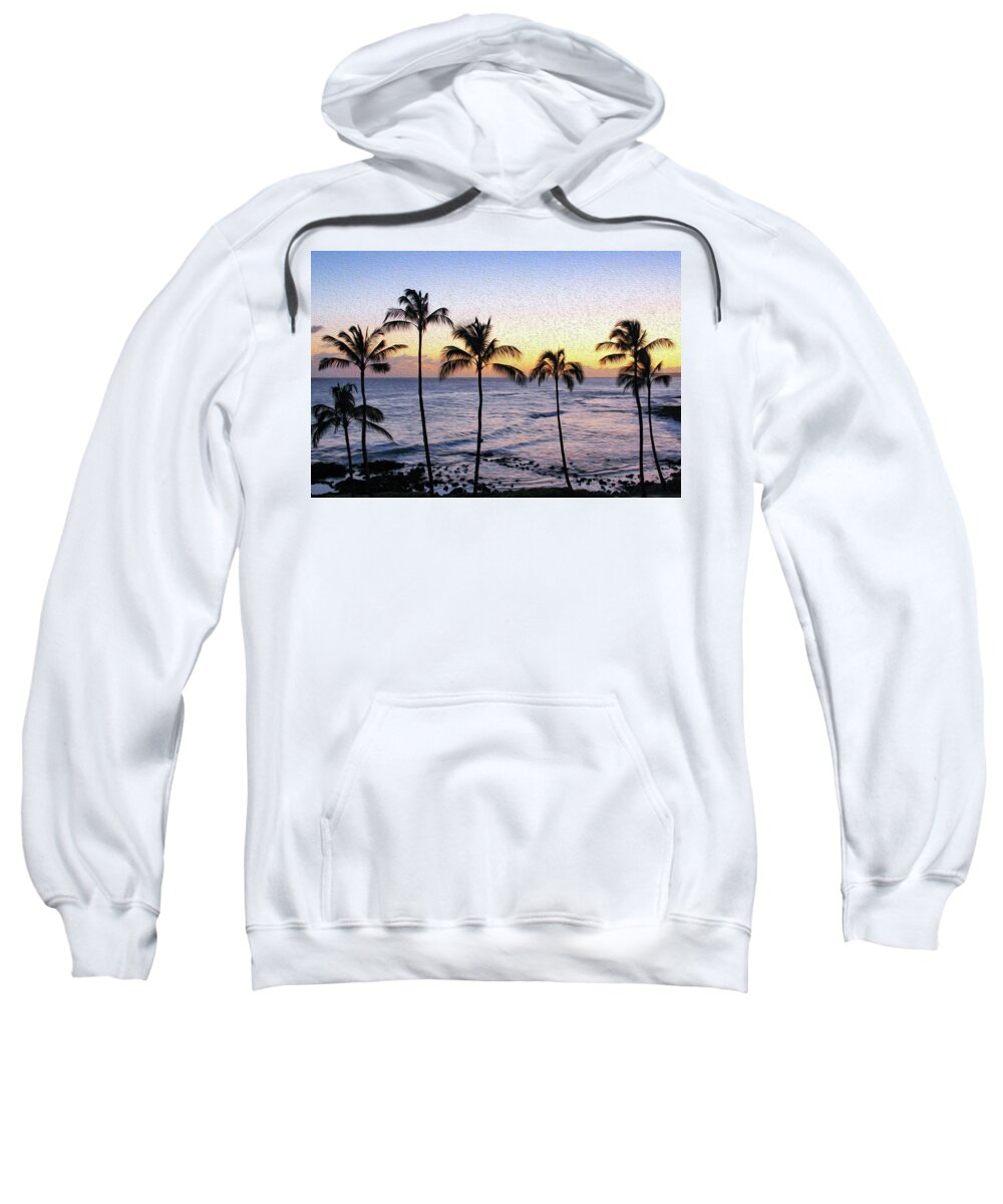 Hawaii Sweatshirt featuring the photograph Poipu Palms Painting by Robert Carter