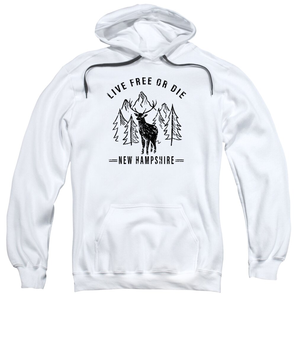 Idaho Sweatshirt featuring the digital art Live Free or Die New Hampshire Hiking #12 by Toms Tee Store