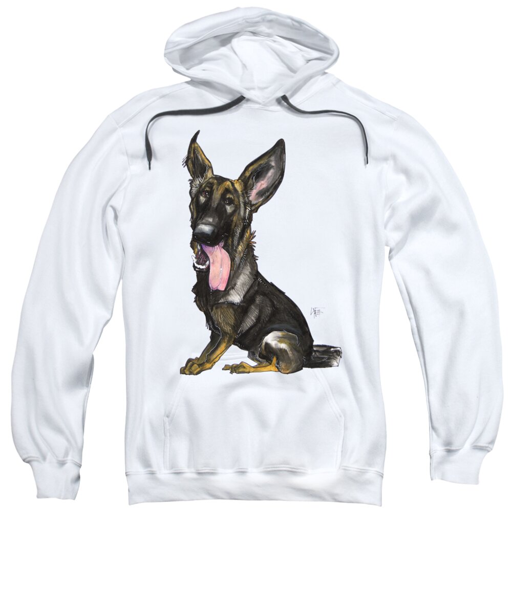 Dog Sweatshirt featuring the drawing German Shepherd by Canine Caricatures By John LaFree
