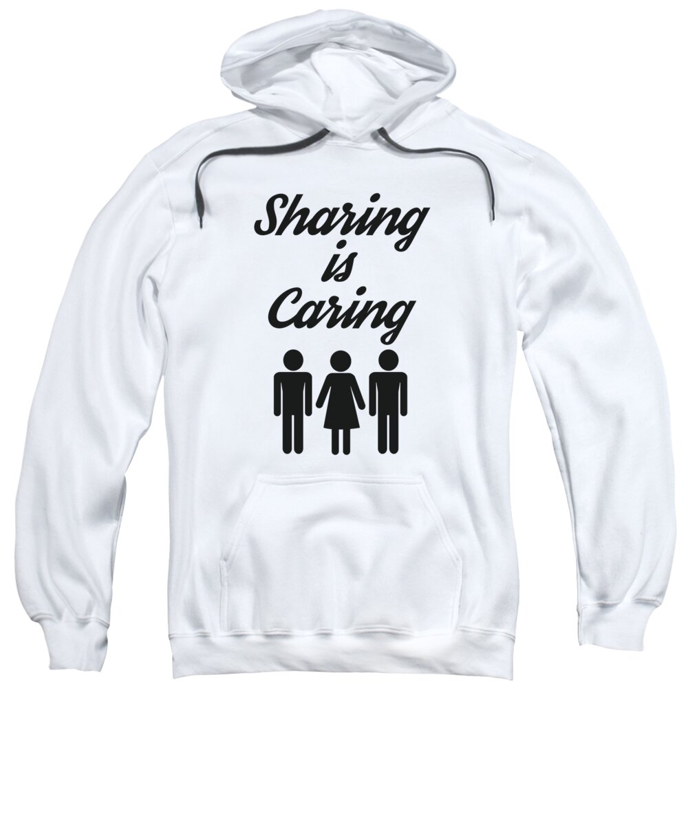 Kinky Adult Humor Gift Sharing is Caring Threesome Swinger Gift Adult Pull-Over Hoodie by James C