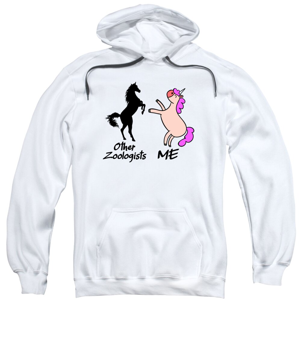 Zoologist Sweatshirt featuring the digital art Zoologist Mythical Unicorn Zoo Animals Zoology #2 by Toms Tee Store
