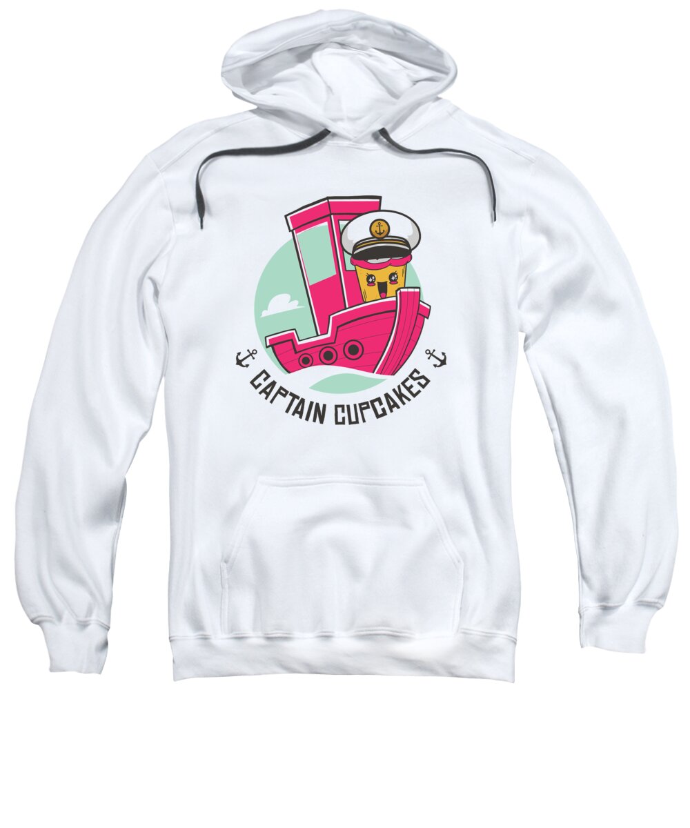 Captain Sweatshirt featuring the digital art Baking Team Captain Cupcakes Baker Pastry Chef #4 by Toms Tee Store