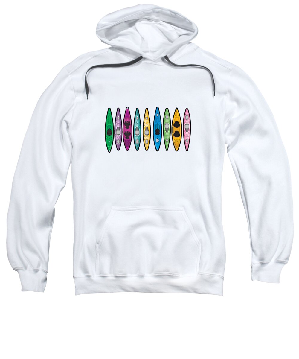 Kayaking Sweatshirt featuring the digital art Kayaking Colorful Paddle Sport Pattern Art #4 by Toms Tee Store