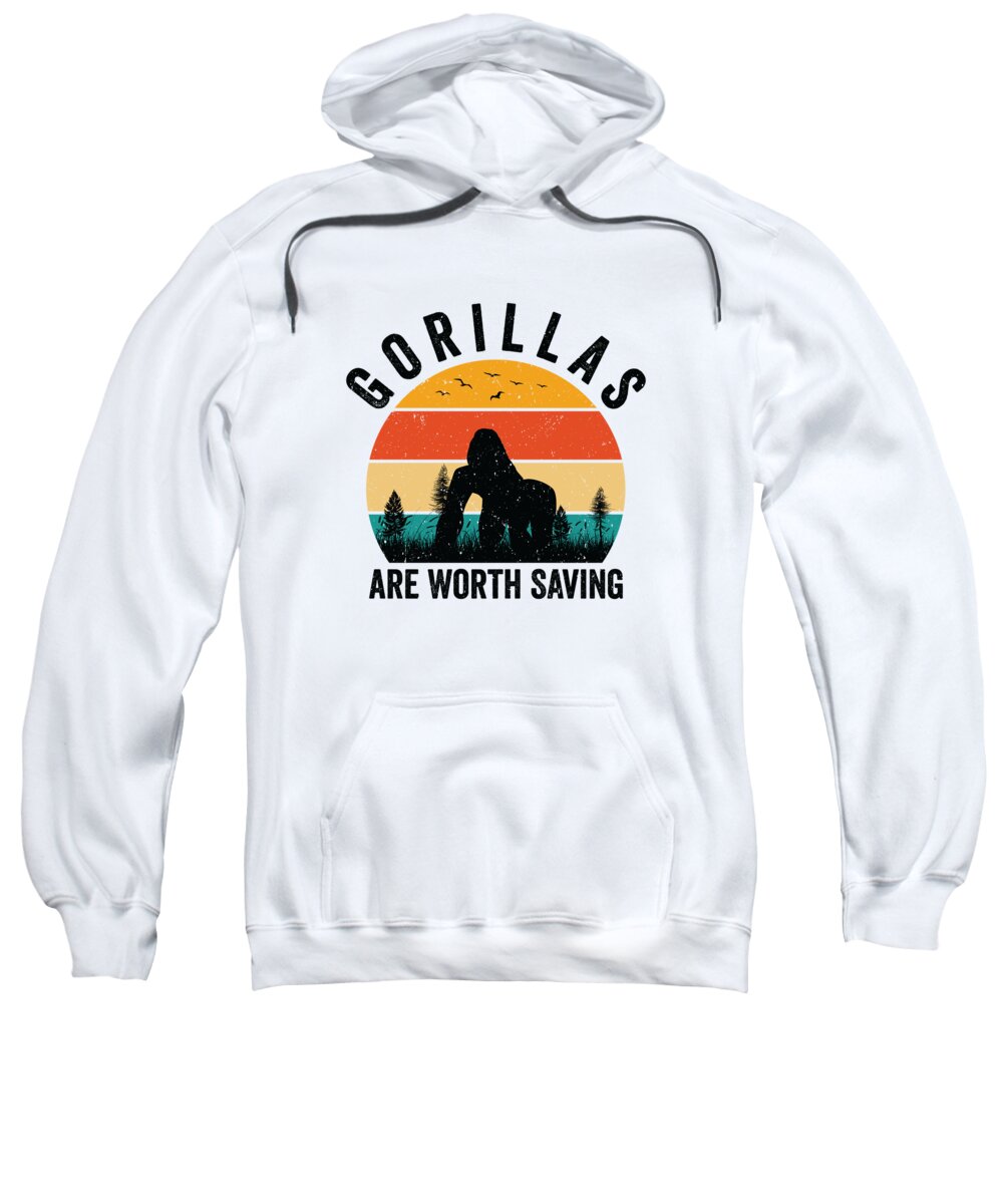World Wildlife Day Sweatshirt featuring the digital art World Wildlife Day Gorilla Wildlife Animal Conservation #4 by Toms Tee Store