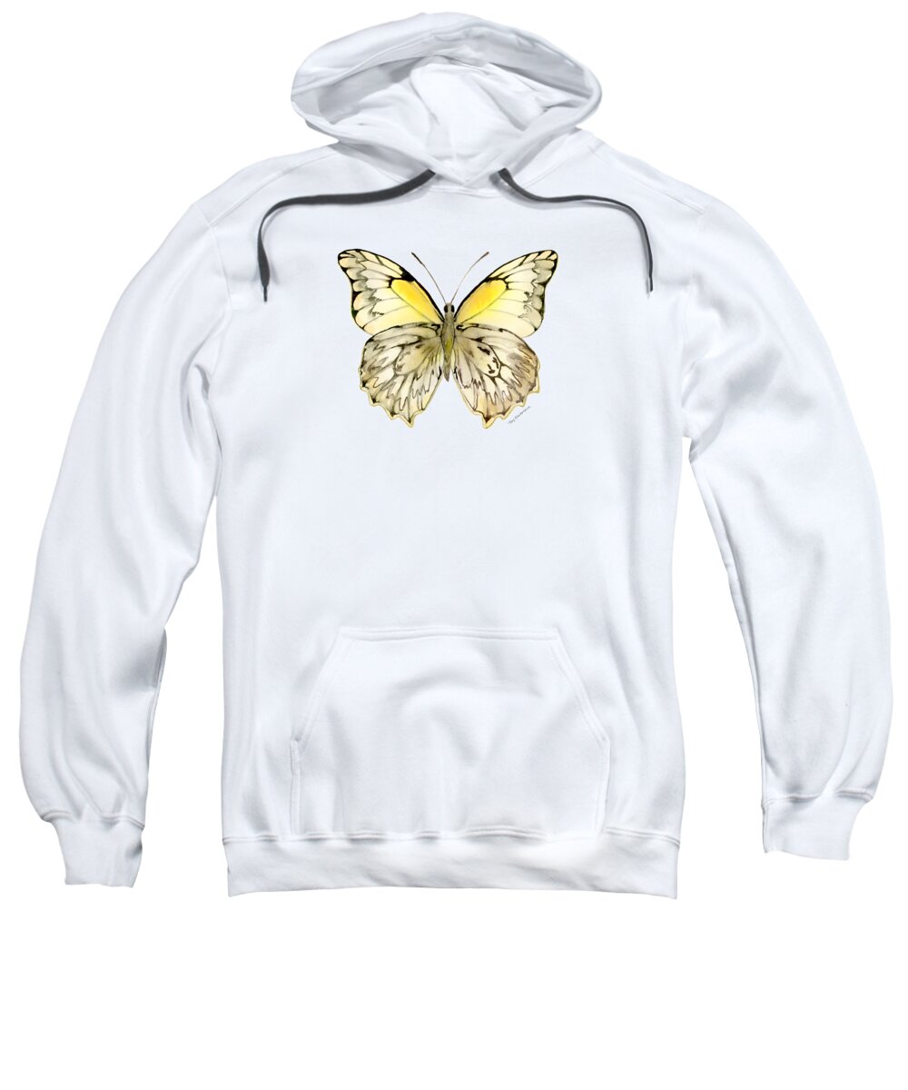 Hesperocharia Sweatshirt featuring the painting 44 Hesperocharia Graphite Butterfly by Amy Kirkpatrick