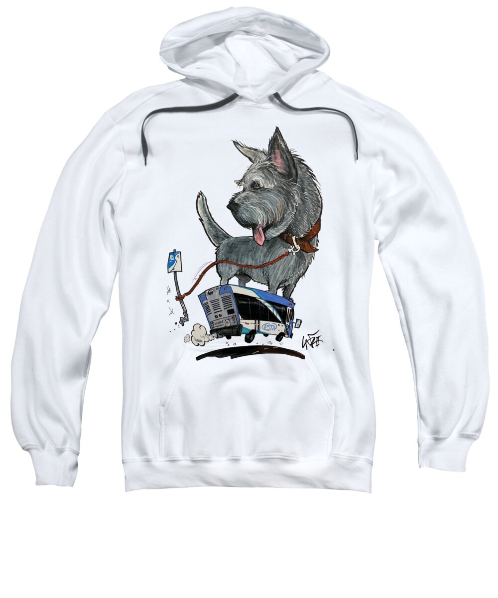 Warner Sweatshirt featuring the drawing 5339 Warner by Canine Caricatures By John LaFree