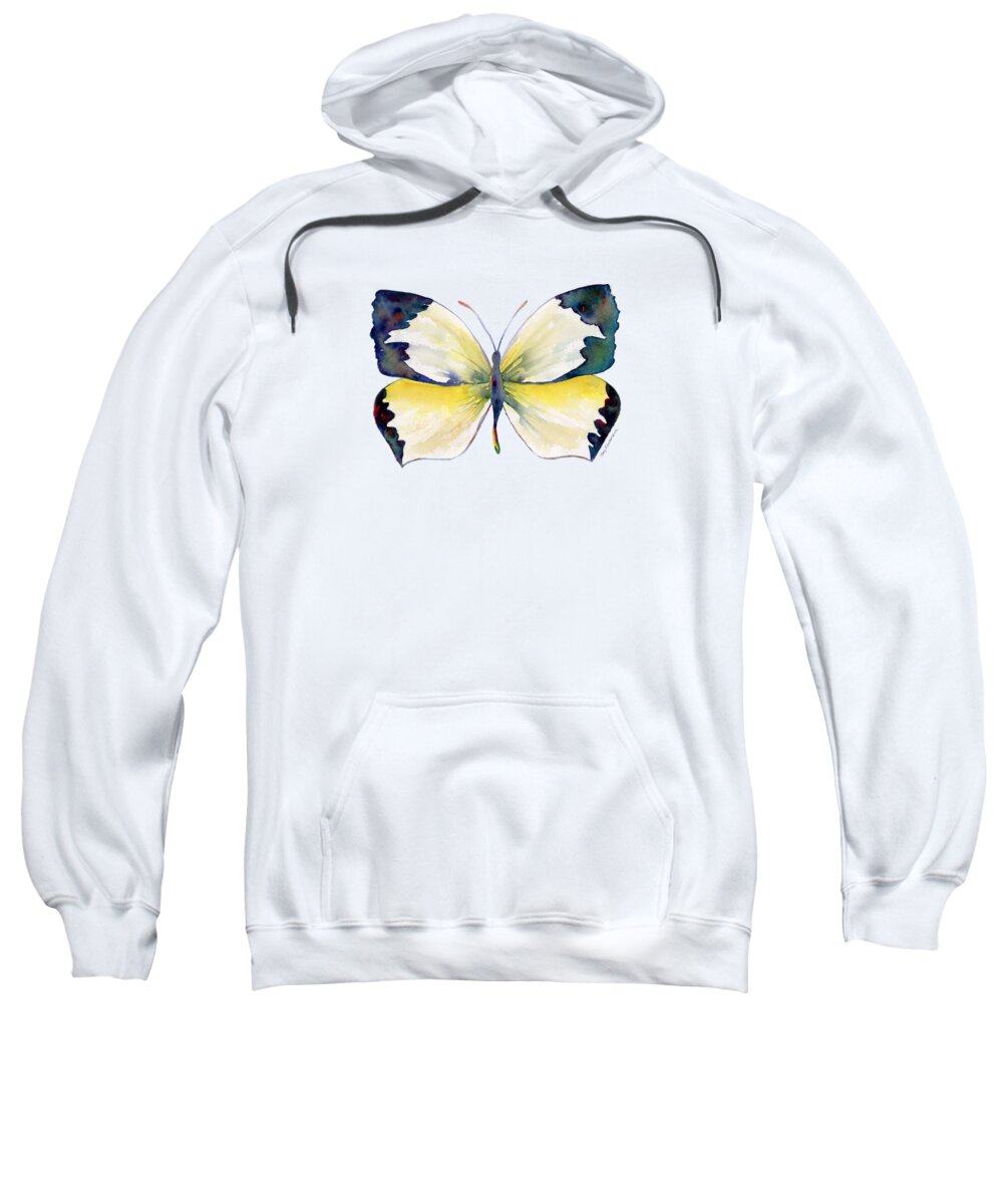 Mexican Sweatshirt featuring the painting 55 Mexican Yellow Butterfly by Amy Kirkpatrick