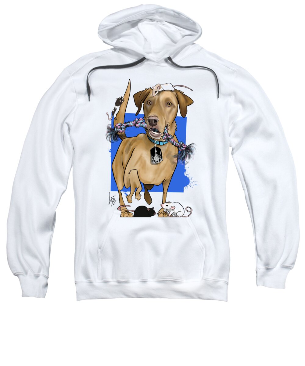 5592 Sweatshirt featuring the drawing 5592 Curtis by Canine Caricatures By John LaFree