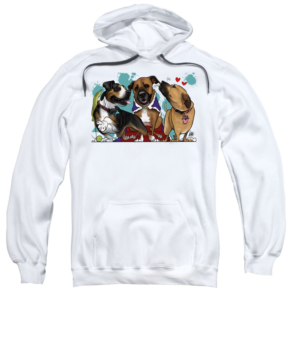 5897 Sweatshirt featuring the drawing 5897 Sablich by Canine Caricatures By John LaFree