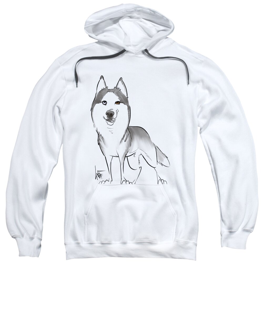 5918 Sweatshirt featuring the drawing 5918 Martino by Canine Caricatures By John LaFree