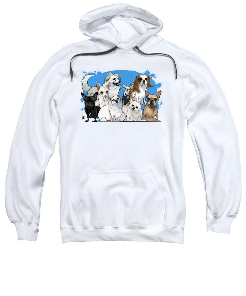 5921 Sweatshirt featuring the drawing 5921 Yeck by Canine Caricatures By John LaFree