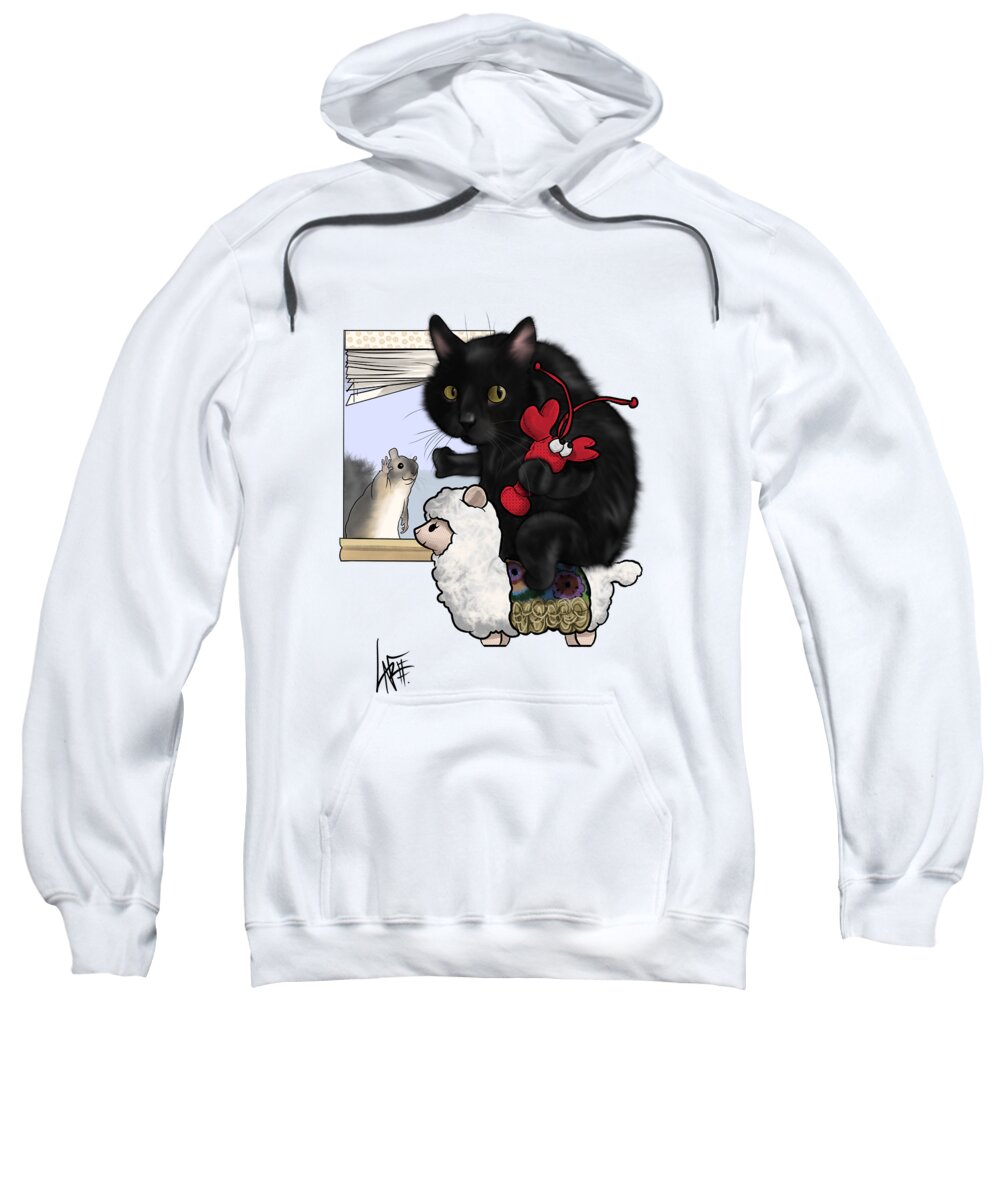 5960 Sweatshirt featuring the drawing 5960 Catlin by Canine Caricatures By John LaFree