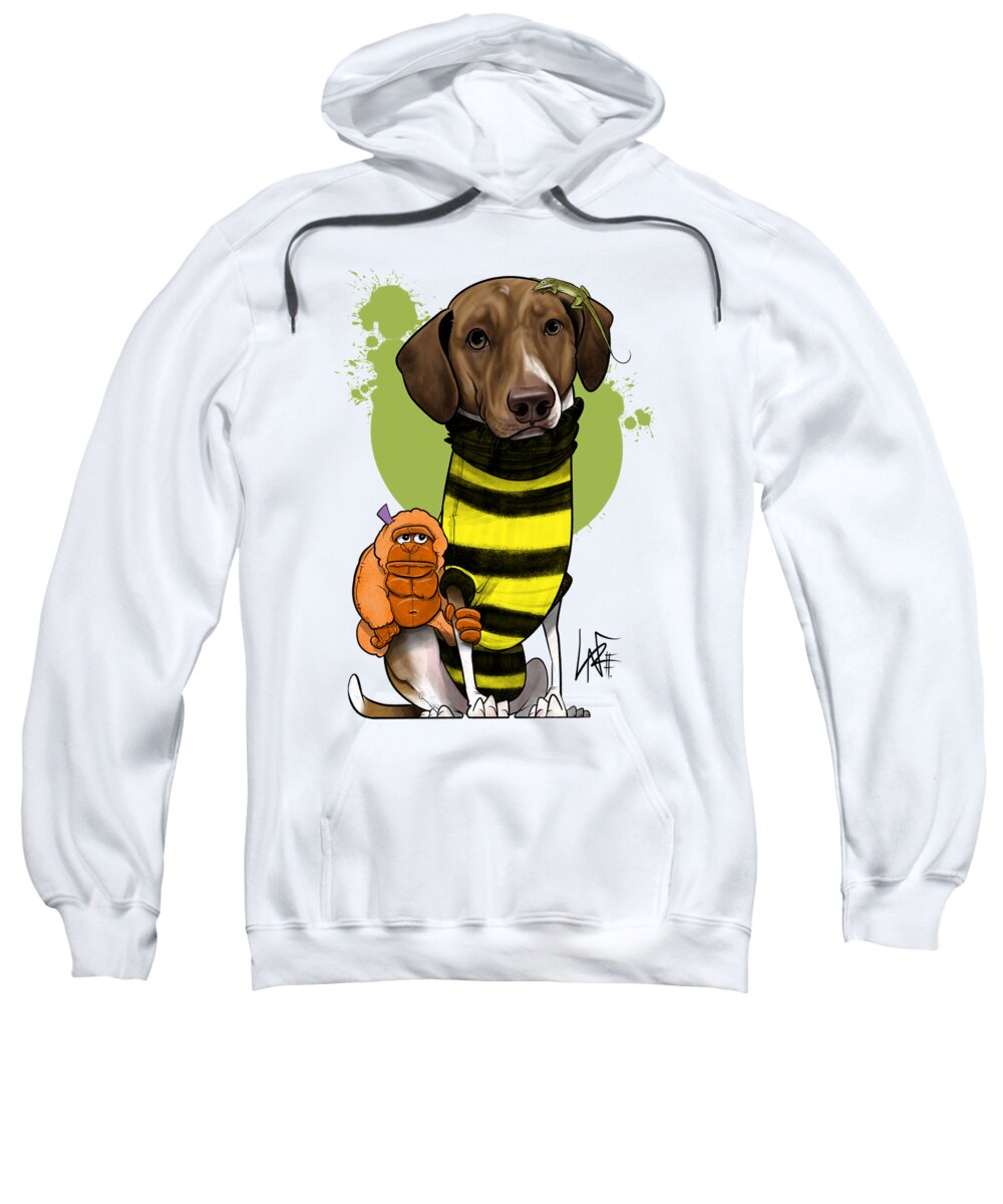 5983 Sweatshirt featuring the drawing 5983 Hoolsema by Canine Caricatures By John LaFree