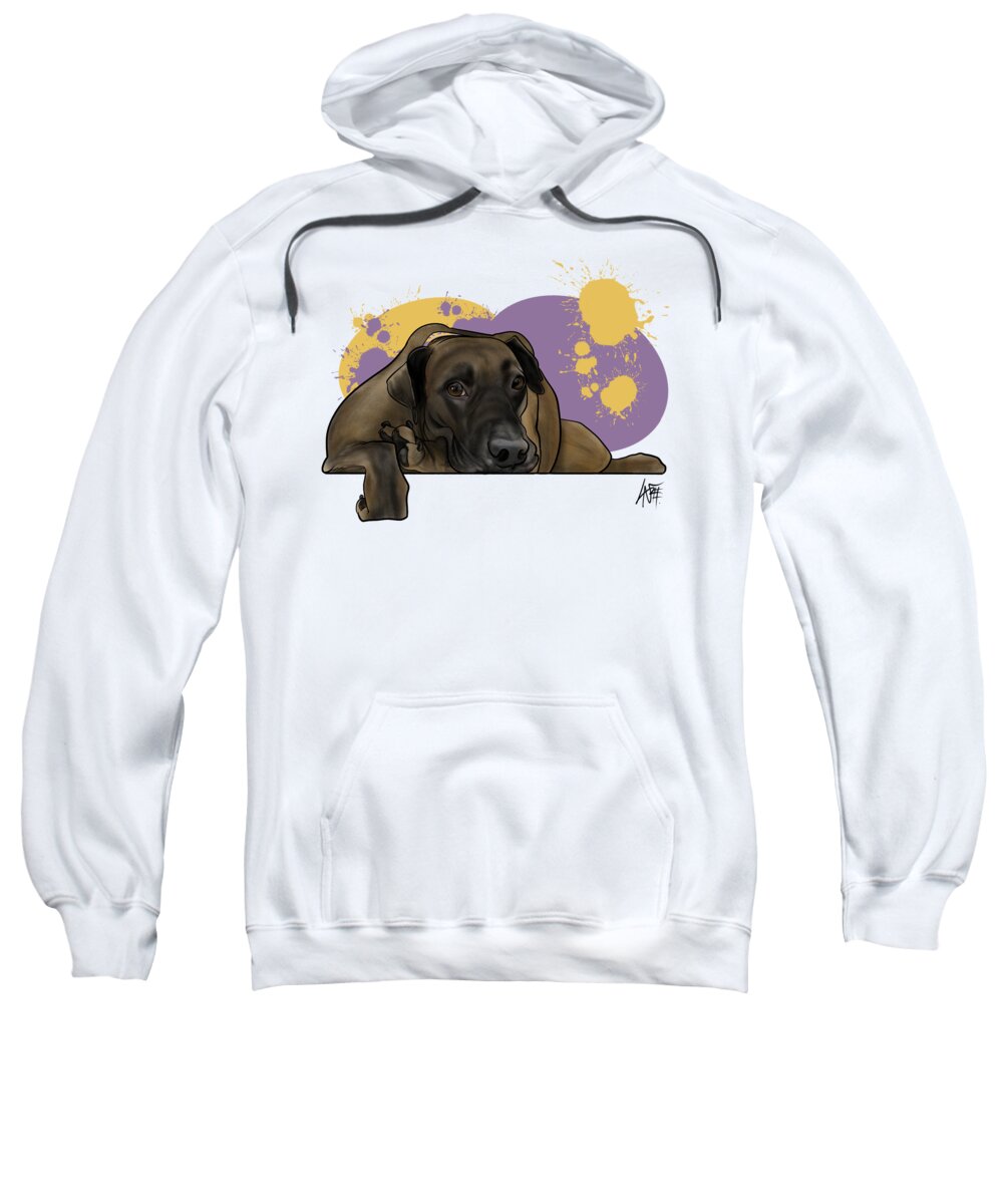 6079 Sweatshirt featuring the drawing 6079 Brown by Canine Caricatures By John LaFree