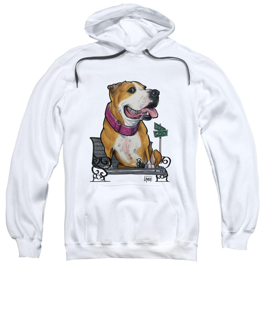 6338 Sweatshirt featuring the drawing 6338 Chickos, NIKKI by Canine Caricatures By John LaFree