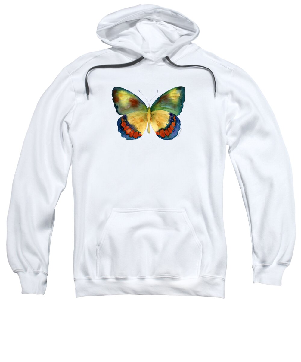 Bagoe Butterfly Sweatshirt featuring the painting 67 Bagoe Butterfly by Amy Kirkpatrick