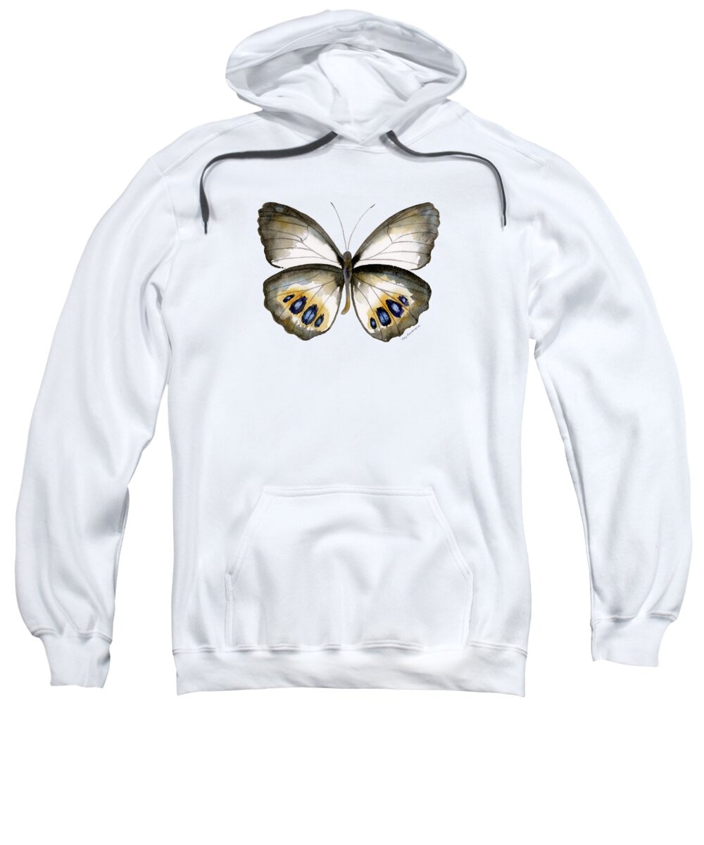 Palmfly Butterfly Sweatshirt featuring the painting 95 Palmfly Butterfly by Amy Kirkpatrick