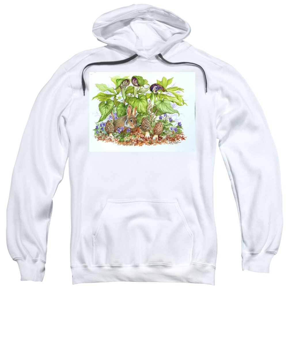 Nature Sweatshirt featuring the painting A Babe in the Woods by Lois Mountz