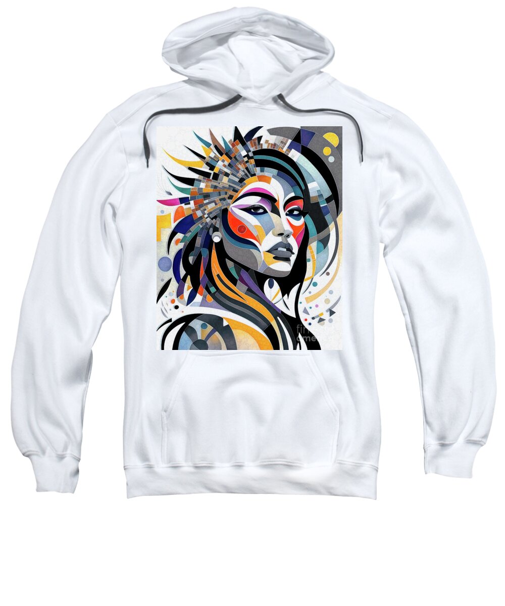 Abstract Sweatshirt featuring the digital art Abstract Native American - 3 by Philip Preston