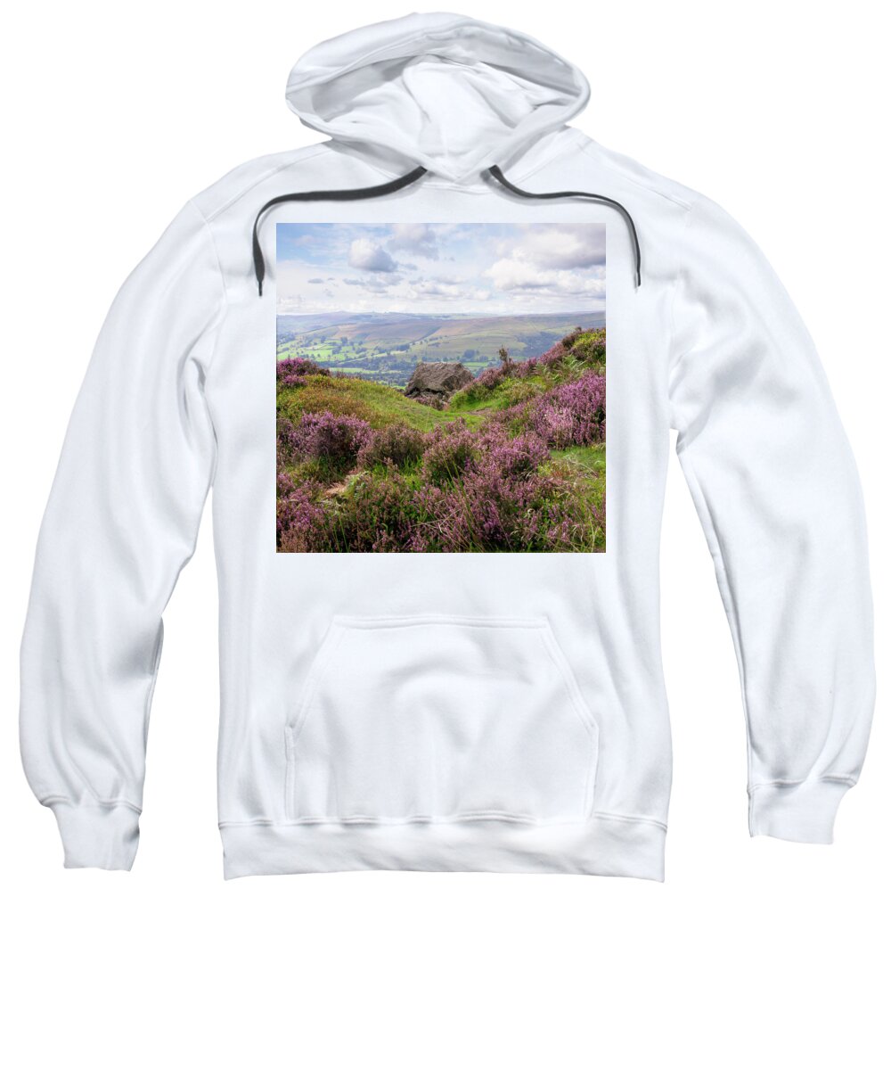 Blue Sky Sweatshirt featuring the photograph Across the Heather by Spikey Mouse Photography