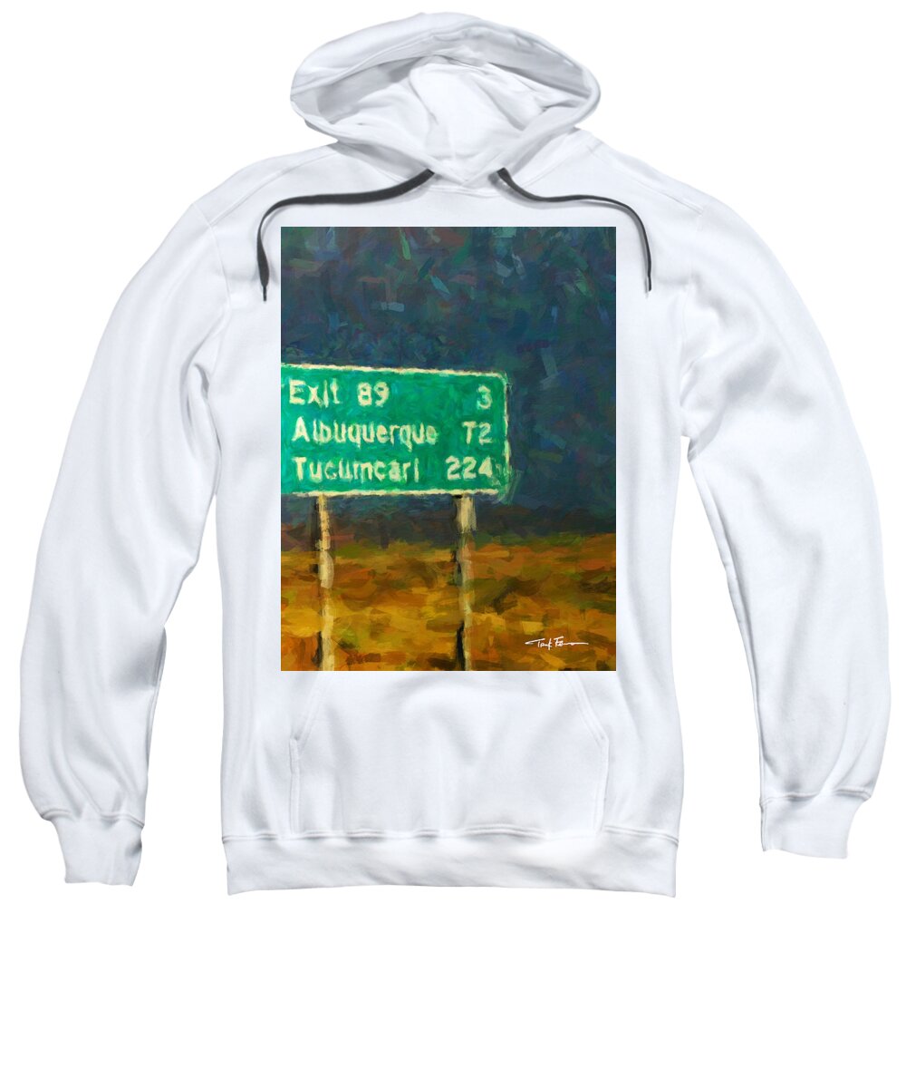 Landscape Sweatshirt featuring the painting Albuquerque 72, Painted Desert by Trask Ferrero